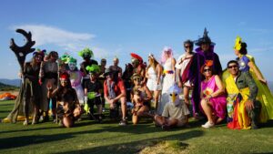 Participantes del Carnaval aéreo Villar 2025