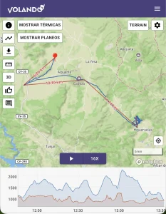 Seguimiento en directo Volandoo para parapente en Valencia (live tracking)