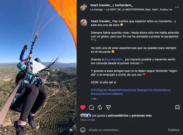 Vuelos en parapente biplaza en Valencia con TuviTándem, confianza y seguridad
